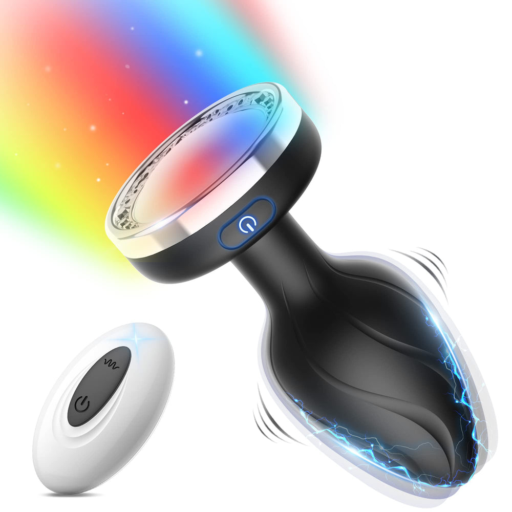 Phích cắm hậu môn silicon có đèn Led rung 10 chế độ - Điều khiển từ xa