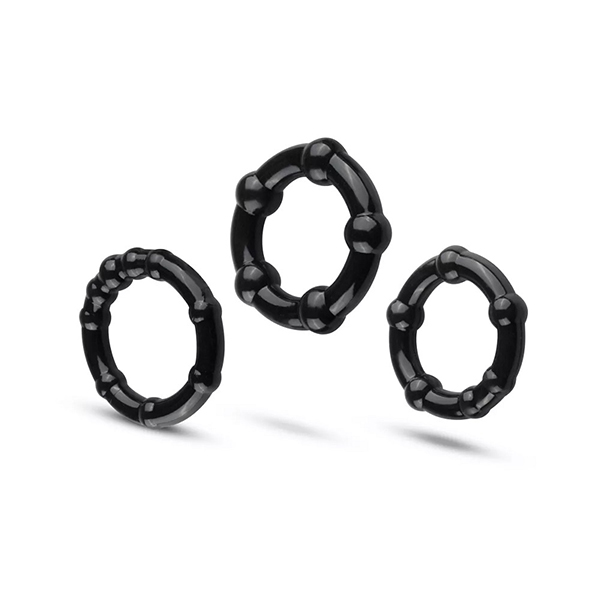 Bộ 3 vòng đeo silicon bi mềm Stay Hard (Đen)
