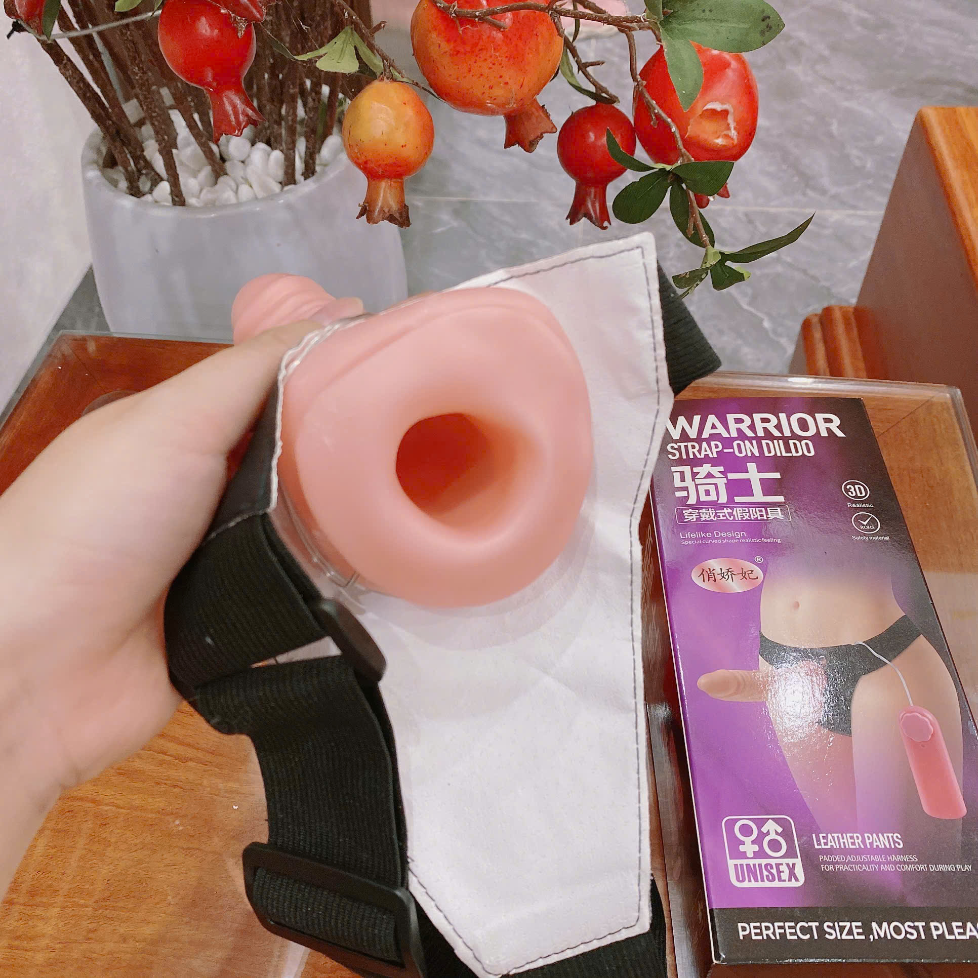 Dương vật giả dây đeo rỗng ruột cho nam Warrior có rung - Ảnh 7