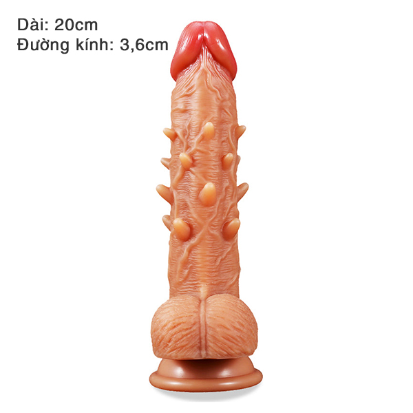 Dương vật giả hít tường có gai tăng khoái cảm – 20x3.6cm