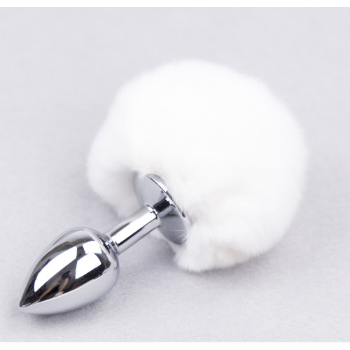 Đuôi thỏ Plug cắm hậu môn inox (trắng)