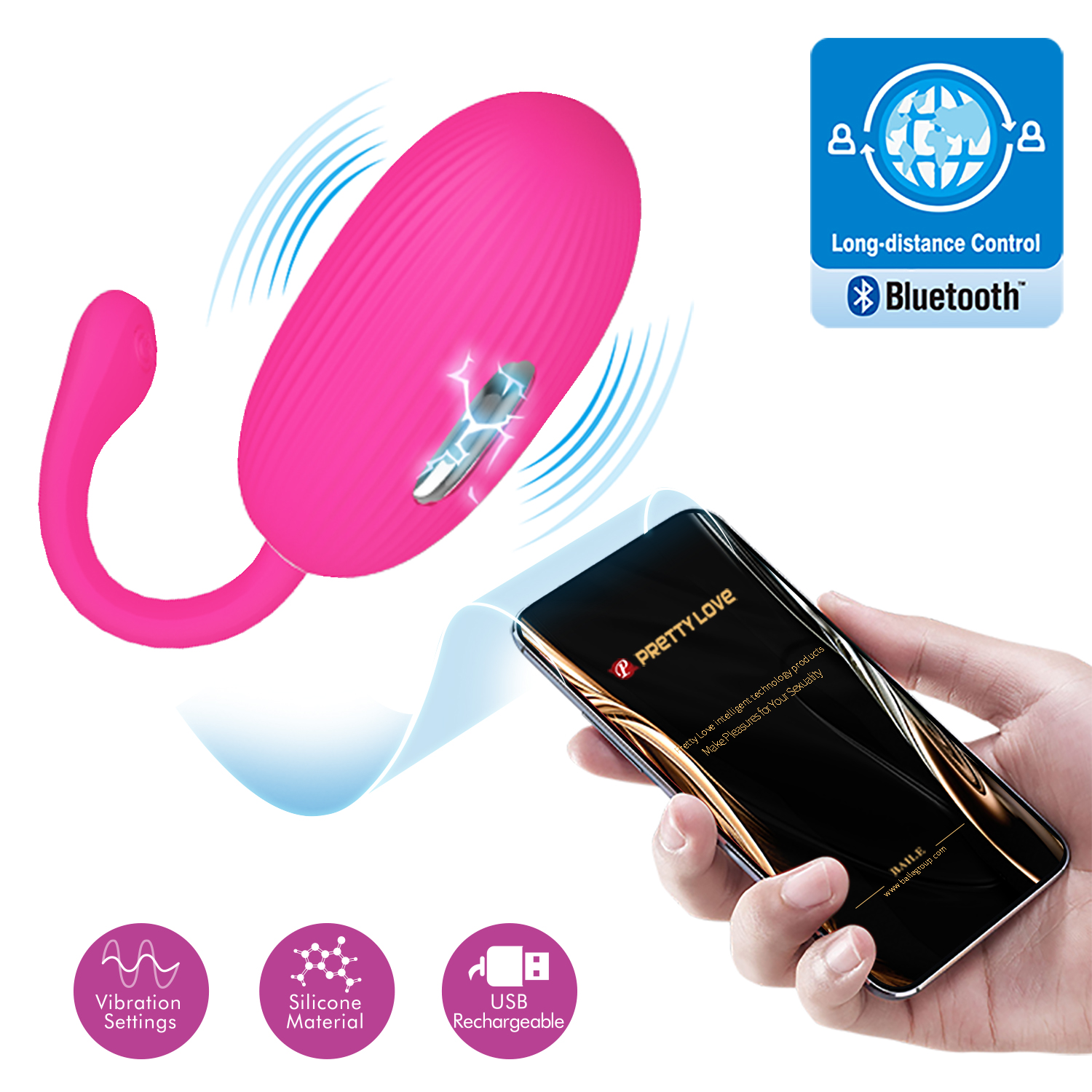 Alternative view of Trứng rung kích điện điều khiển app Pretty Love Doreen