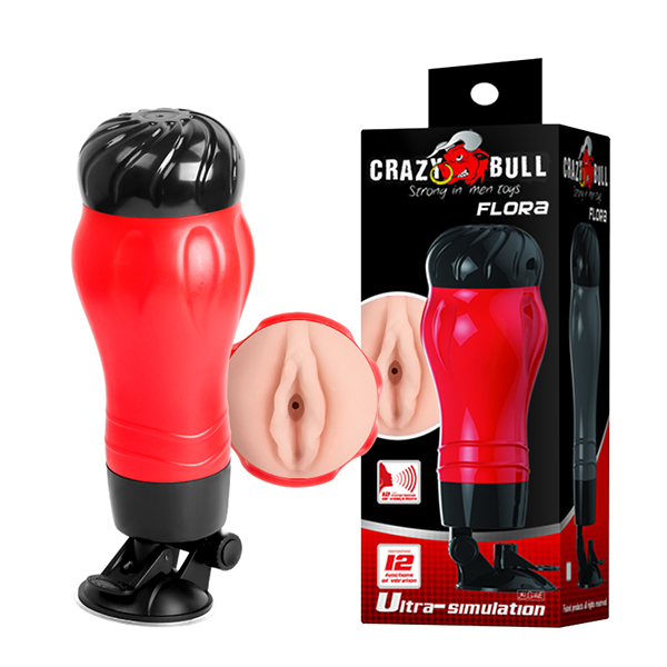 Âm đạo giả gắn tường Crazy Bull Flora 10 chế độ rung rên kích thích